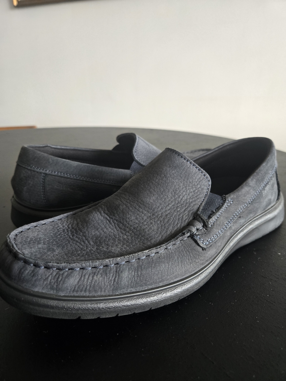 ENVAL Soft Italian Leather Slip-On Loafers Grey Sz EU 44 / US 11